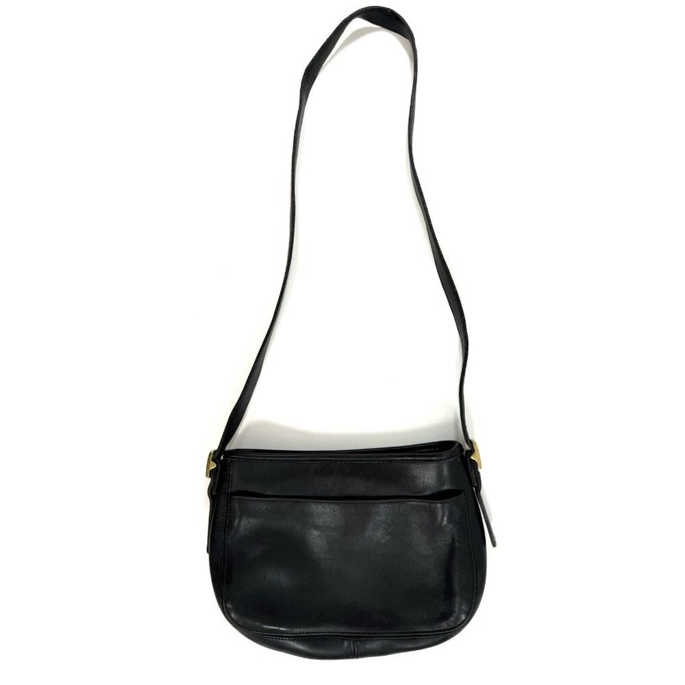 Vintage Coach 6000 Chelsea Zip Top Crossbody Bag Purse Black Leather